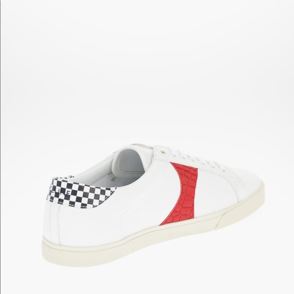 Celine triomphe leather white sneakers with horse fur details size 43 TR01L - Picture 15 of 15